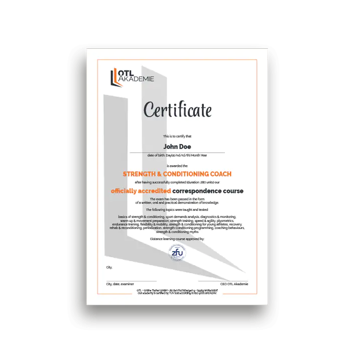 Athletiktrainer Zertifikat (Englisch) B-Lizenz-Skript
