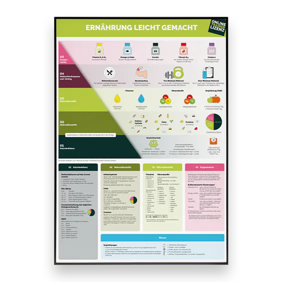 Ernährungs-Poster zur Nährstoffversorgung B-Lizenz-Skript
