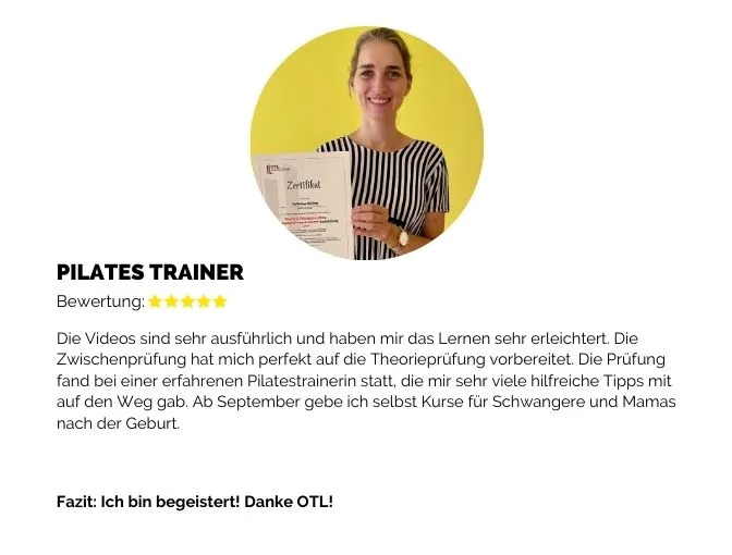 Zertifizierte Pilatestrainerin nach OTL-Ausbildung – gibt jetzt selbst Kurse für Schwangere und Mamas nach der Geburt
