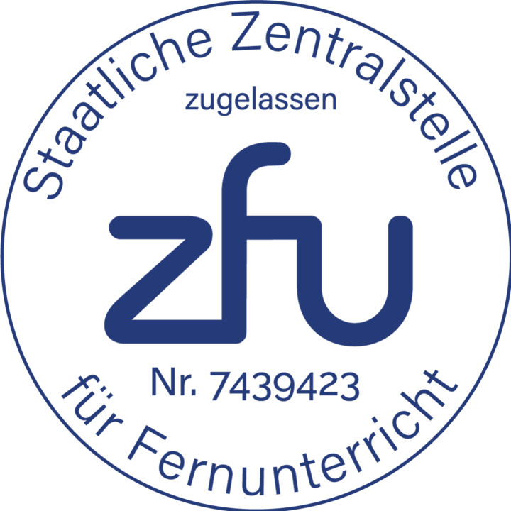 ZFU-Siegel für die Sport-und-Gesundheitstrainer-Ausbildung: Unsere Ausbildungen sind staatlich geprüft. Die ZFU entscheidet bundesweit über die Zulassung von Fernlehrgängen und arbeitet auf der Grundlage des Fernunterrichtsschutzgesetzes (FernUSG).
