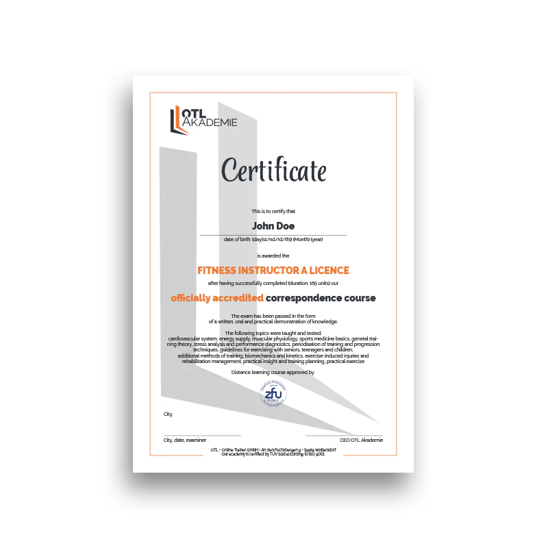 A Lizenz Zertifikat (Englisch) B-Lizenz-Skript